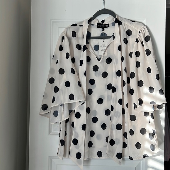 ELOQUII polka dot blouse - Picture 1 of 3